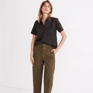 denim short-sleeve button-up shirt in lunar wash - Small - Madewell
